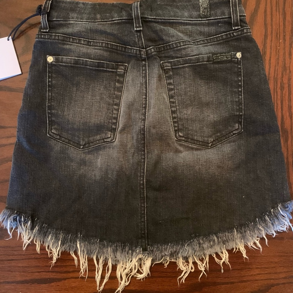 7 For all Mankind black denim skirt